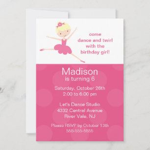 Ballerina Dance Birthday Invitation
