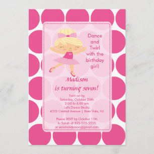 Ballerina Dance Birthday Invitation