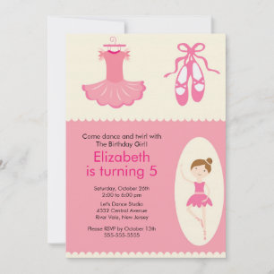 Ballerina Dance Birthday Invitation