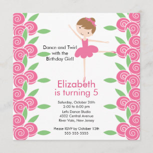 Ballerina Dance Birthday Invitation