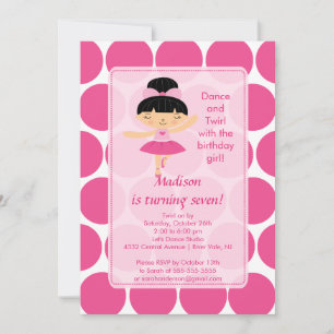 Ballerina Dance Birthday Invitation