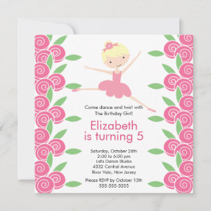 Ballerina Dance Birthday Invitation