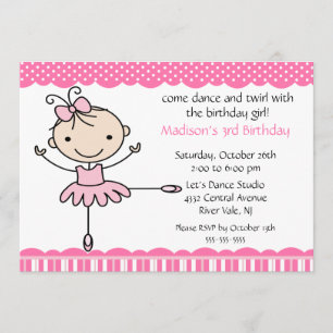 Ballerina Dance Birthday Invitation