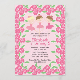 Ballerina Dance Birthday Invitation