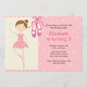 Ballerina Dance Birthday Invitation