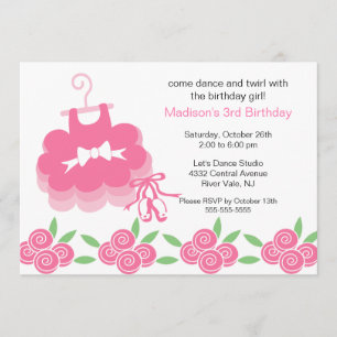 Ballerina Dance Birthday Invitation