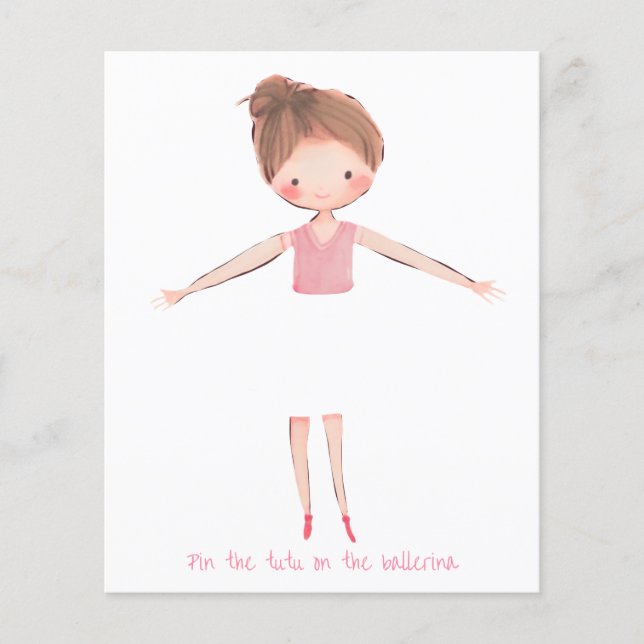 Ballerina Dance Birthday Party Pin the Tutu (Front)