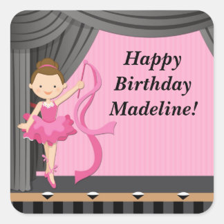 Ballerina Dance Birthday Party Sticker