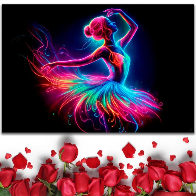 Ballerina dance colourful elegant girl bright neon poster (Creator Uploaded)