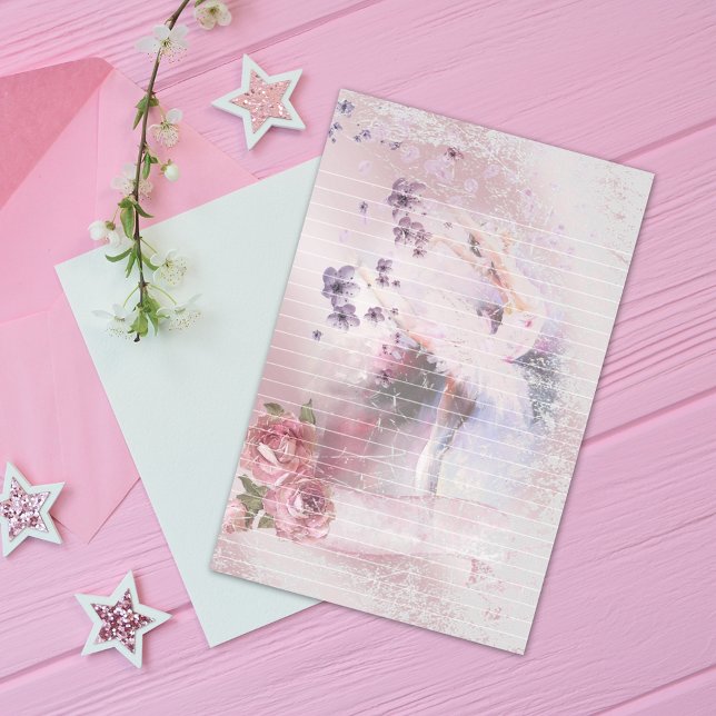 Ballerina Dance Florals Lined Stationery (Creator Uploaded)