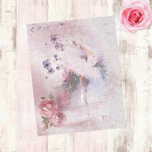 Ballerina Dance Florals Ribbon Jigsaw Puzzle