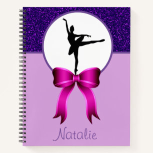 Ballerina Dance Glitter and Bow Notebook
