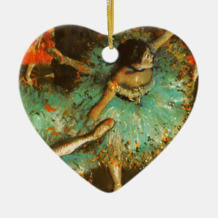Ballerina Dance Green Dancer Edger Degas Painting Ceramic Tree Decoration