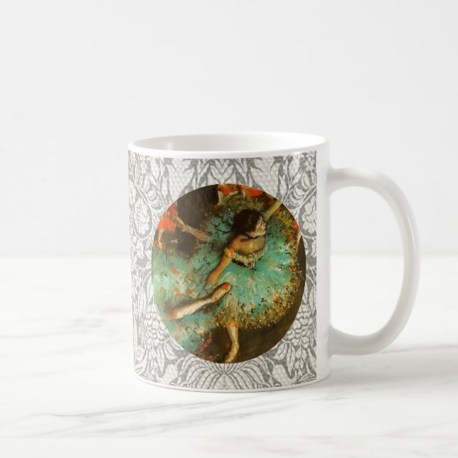 Ballerina Dance Green Dancer Edger Degas Painting Coffee Mug (Right)
