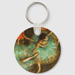 Ballerina Dance Green Dancer Edger Degas Painting Key Ring