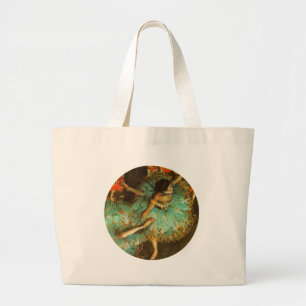 Ballerina Dance Green Dancer Edger Degas Painting Large Tote Bag