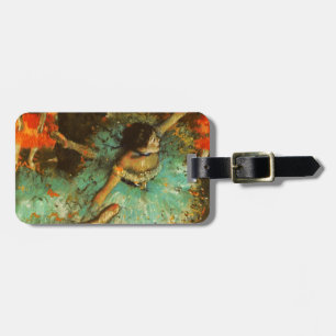 Ballerina Dance Green Dancer Edger Degas Painting Luggage Tag