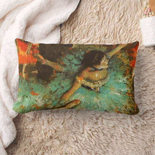 Ballerina Dance Green Dancer Edger Degas Painting Lumbar Cushion (Blanket)