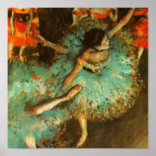 Ballerina Dance Green Dancer Edger Degas Painting Poster