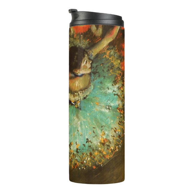 Ballerina Dance Green Dancer Edger Degas Painting Thermal Tumbler (Rotated Right)