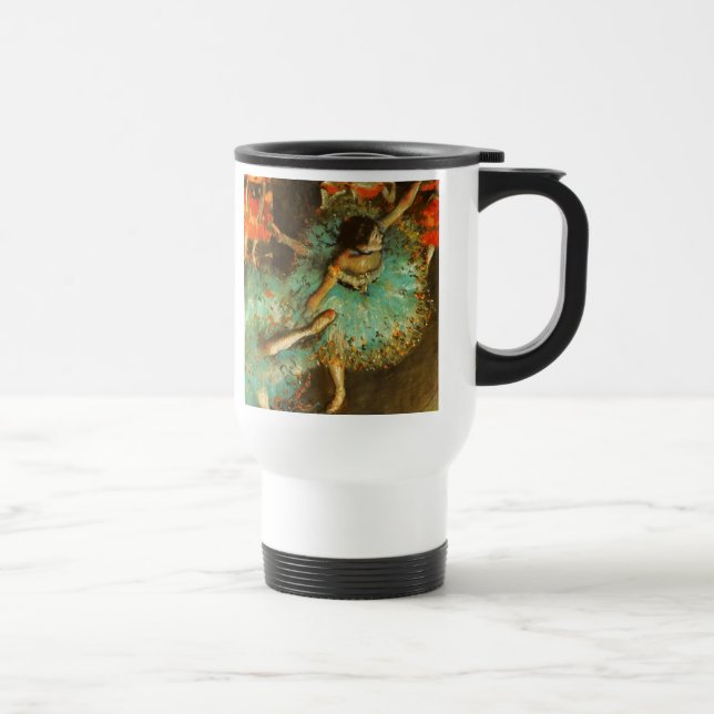 Ballerina Dance Green Dancer Edger Degas Painting Travel Mug (Right)