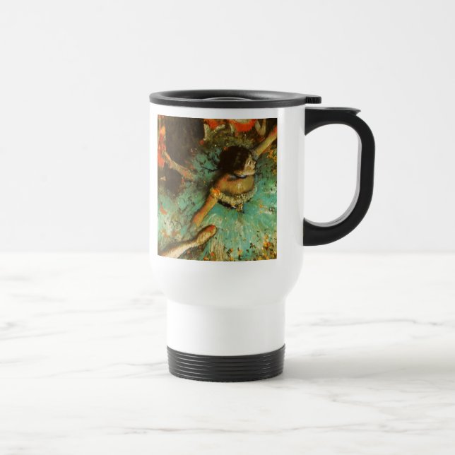 Ballerina Dance Green Dancer Edger Degas Painting Travel Mug (Right)