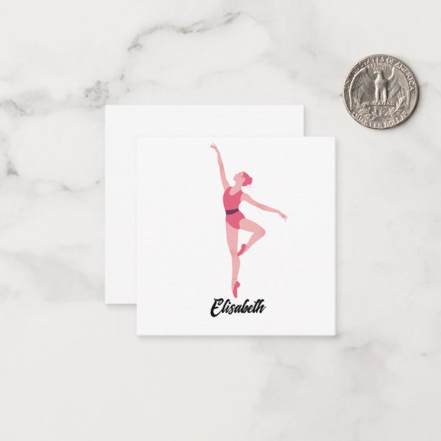 Ballerina Dance Note Card – Personalised Ballet (Front/Back In Situ)