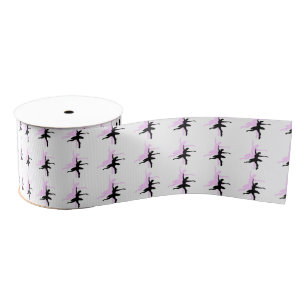 Ballerina Dance Pink & Black Grosgrain Ribbon
