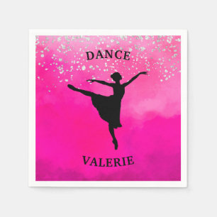 Ballerina Dance Pink Ombre Sparkle Napkin