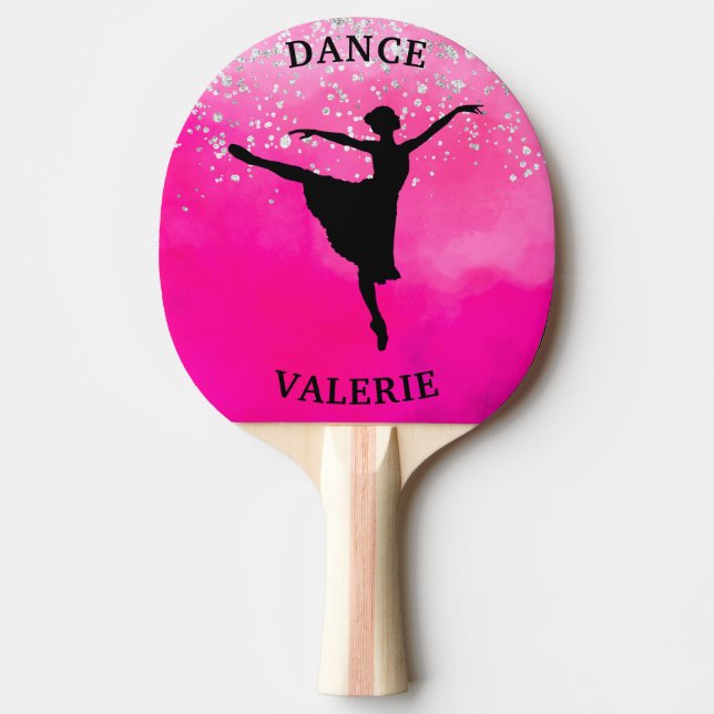 Ballerina Dance Pink Ombre Sparkle    Ping Pong Paddle (Front)
