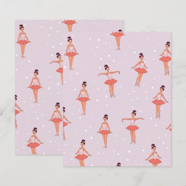 Ballerina Dance Scrapbook Paper  (Front/Back)
