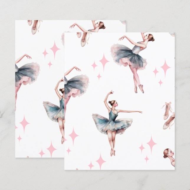 Ballerina Dance Scrapbook Paper  (Front/Back)