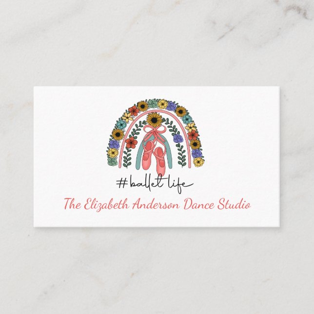 Ballerina Dance Studio Ballet Instructor Dancer  Business Card (Front)