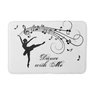 Ballerina Dance with Me Music Note Bath Mat