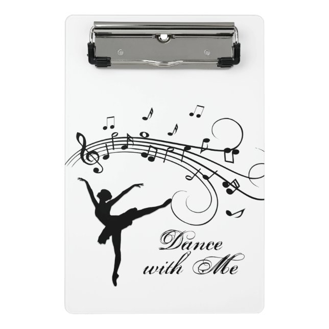Ballerina Dance with Me Music Note Mini Clipboard (Front)