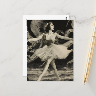 Ballerina Dance With the Octopus Postcard