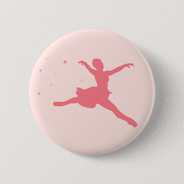 Ballerina dancer 6 cm round badge (Front)