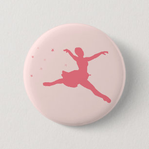 Ballerina dancer 6 cm round badge
