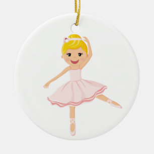 Ballerina dancer blonde ceramic tree decoration