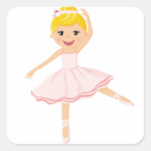 Ballerina dancer blonde square sticker