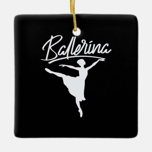 Ballerina Dancer Ceramic Ornament (Front)