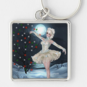 Ballerina Dancer Girl : Fantasy Christmas Keychain