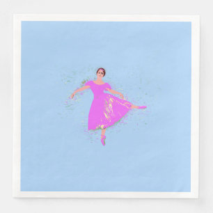 Ballerina Dancer in magenta pink dress Napkin