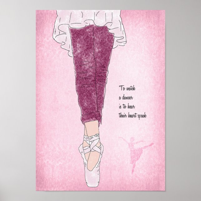 Ballerina Dancer on Pointe in Pink Poster (Front)