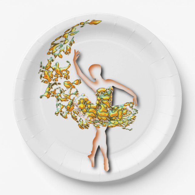 Ballerina Dancer Paper Plate (Front)