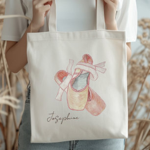 Ballerina Dancer Tote With Name Bag