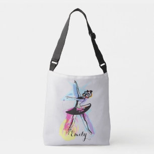 Ballerina Dancer Watercolor Customised Crossbody Bag