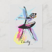 Ballerina Dancer Watercolor Customised  Postcard