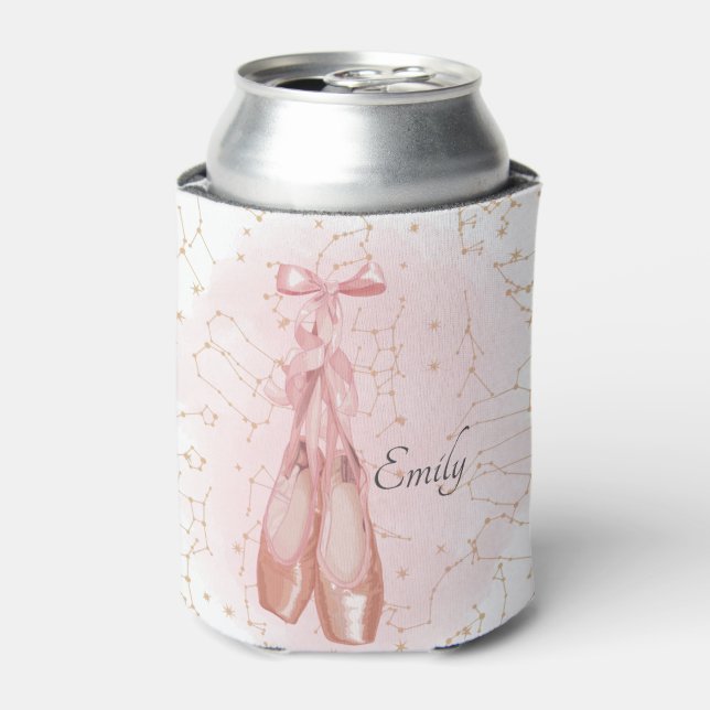 Ballerina Dancer Watercolor Theme Can Cooler (Can Front)