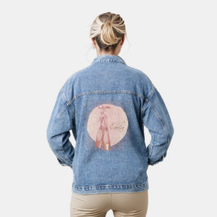 Ballerina Dancer Watercolor Theme Denim Jacket